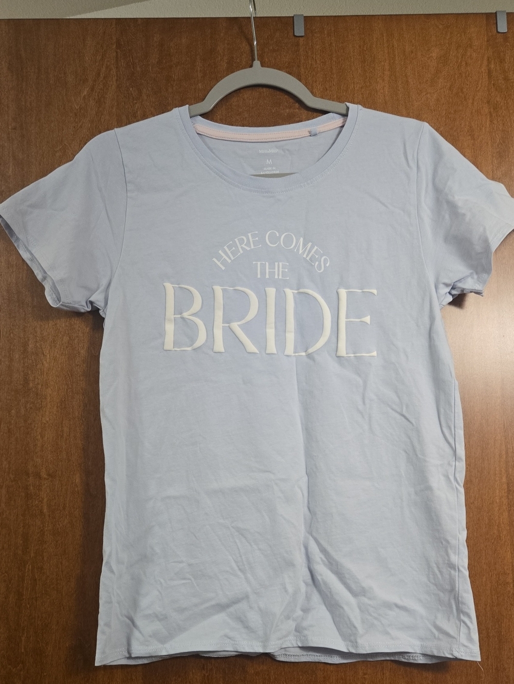 Here Comes The Bride Medium Light Blue Tee